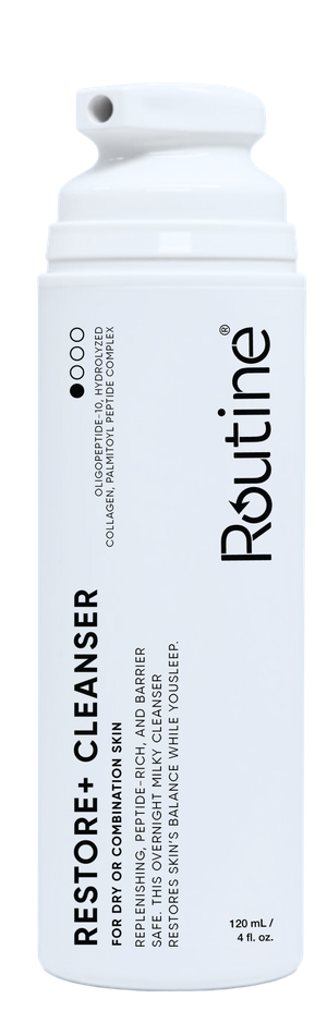 Routine Restore+ Cleanser pump bottle
