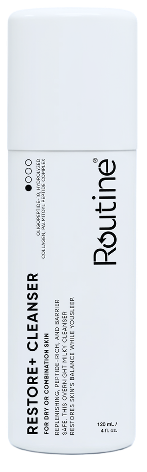 Routine Restore+ Cleanser bottle with cap